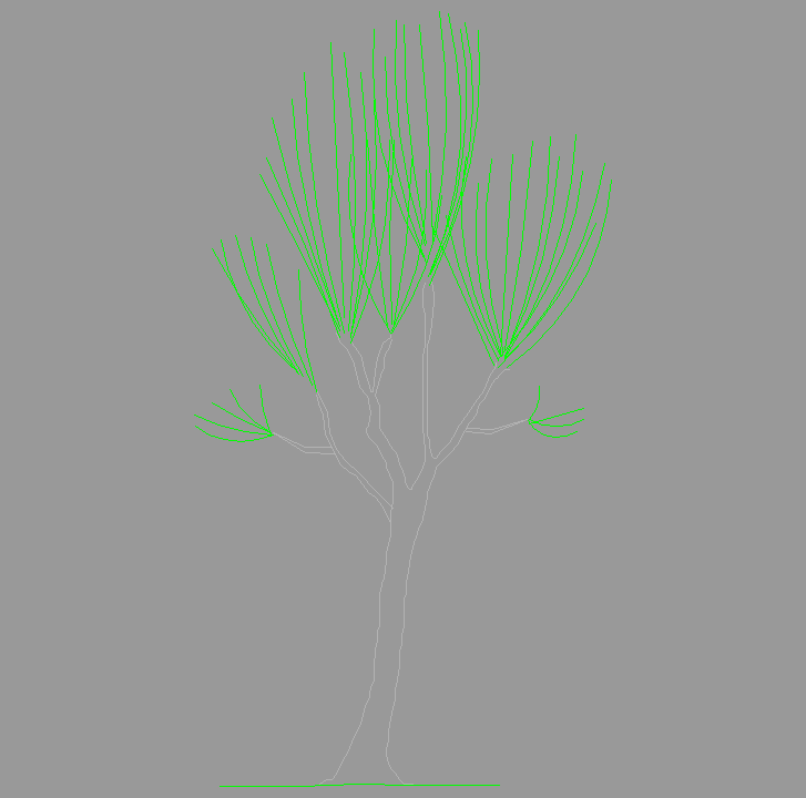 Bloque Autocad Vista de Árbol Color 07 en Alzado